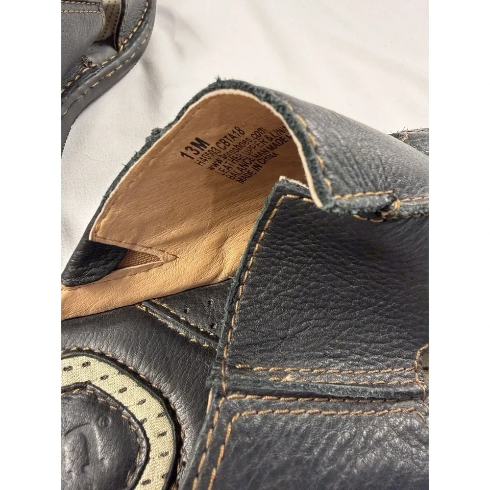 Born Men's Flores Full‎ Grain Leather Slip-On Sandal Camel Black Slide Sz 13 M